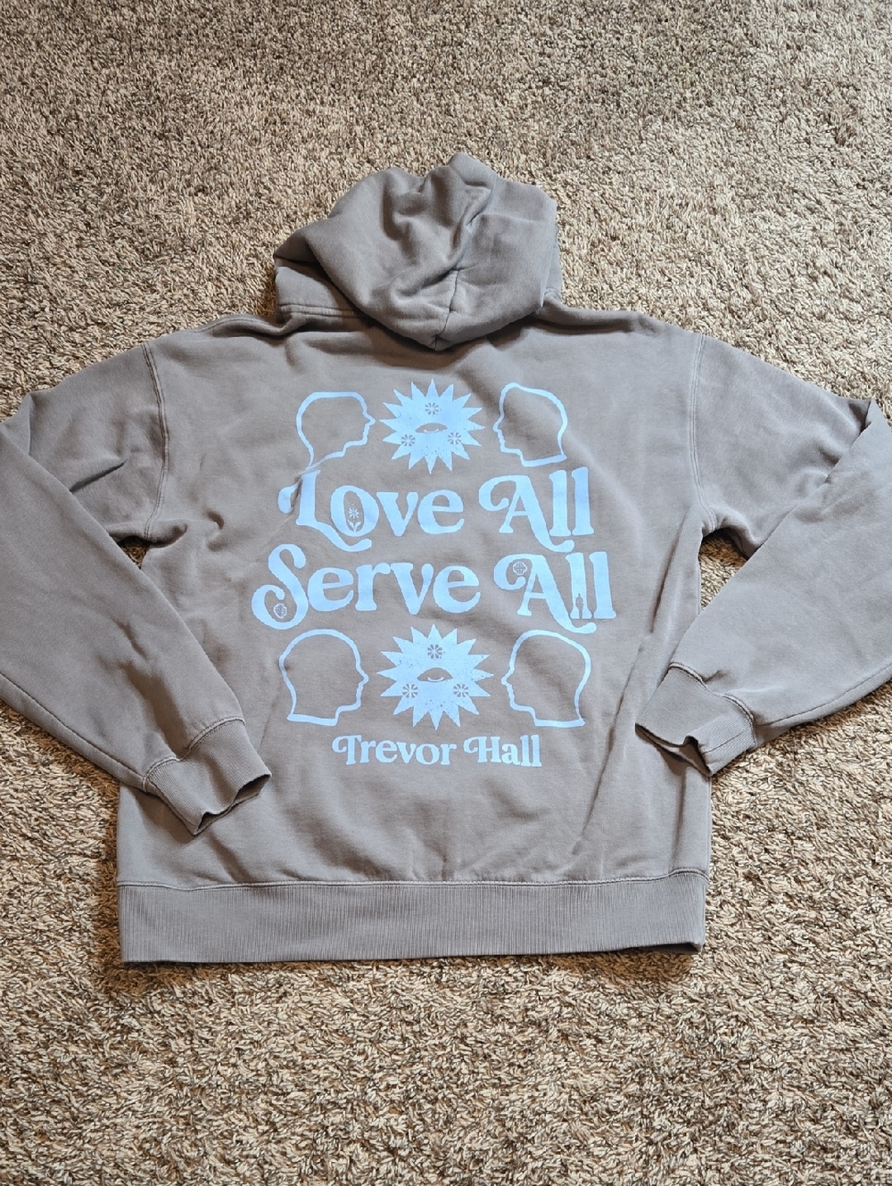 Trevor Hall Love All Serve All Medium Graphic Hoodie Sweater Sweatshirt Top